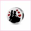 925 Silver Sister Heart Wedding Charm For Original Bracelet Cat Nurse Angel Jewelry Beads Spacer Stopper