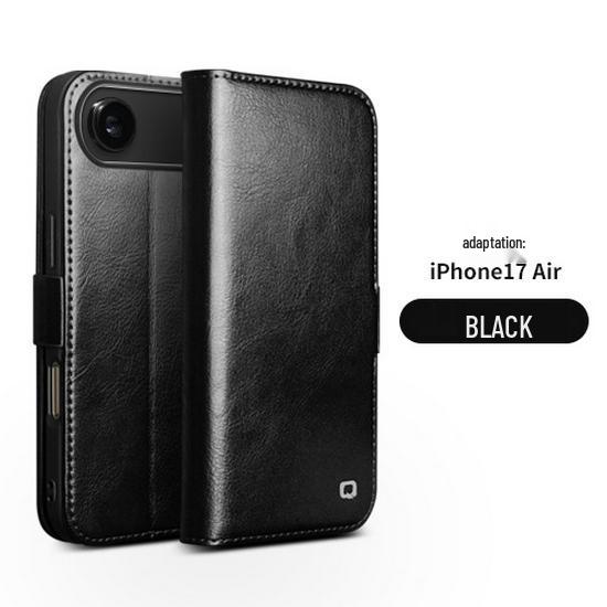 Chali Shi Чехол-книжка из натуральной кожи для iPhone 17 Pro Max с магнитной застежкой, подставкой Air и слотом для карт