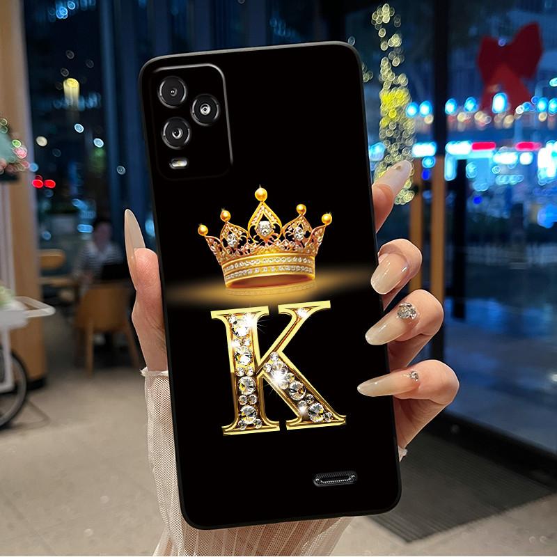 Crown Initial Letter Black Case For BLU View 5 Pro Protective Soft Silicone Shockproof Casing For BLU View 5 Pro Back Cover