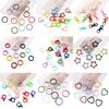 Colorful Spring Alloy Spray Paint Peach Heart & Figure 8 Keychain DIY Jewelry Material Pack