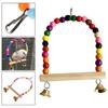 Bird Swing Toy Parrot Cage Toy Natural  Perch With Plastic Beads