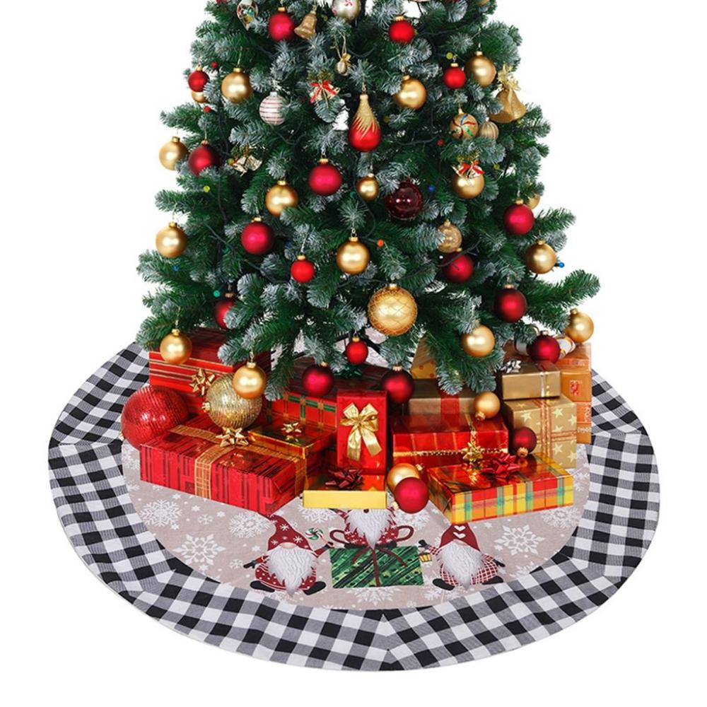 New Year Cloth/Linen Xmas Layout Floor Mat Cover Xmas Decor Christmas Carpet Xmas Tree Skirt