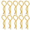 10Pcs RC Car Shell Clip RShape Metal Body Clips Pins for 1 5 1 6 1 8 1 10 RC Car(Gold )
