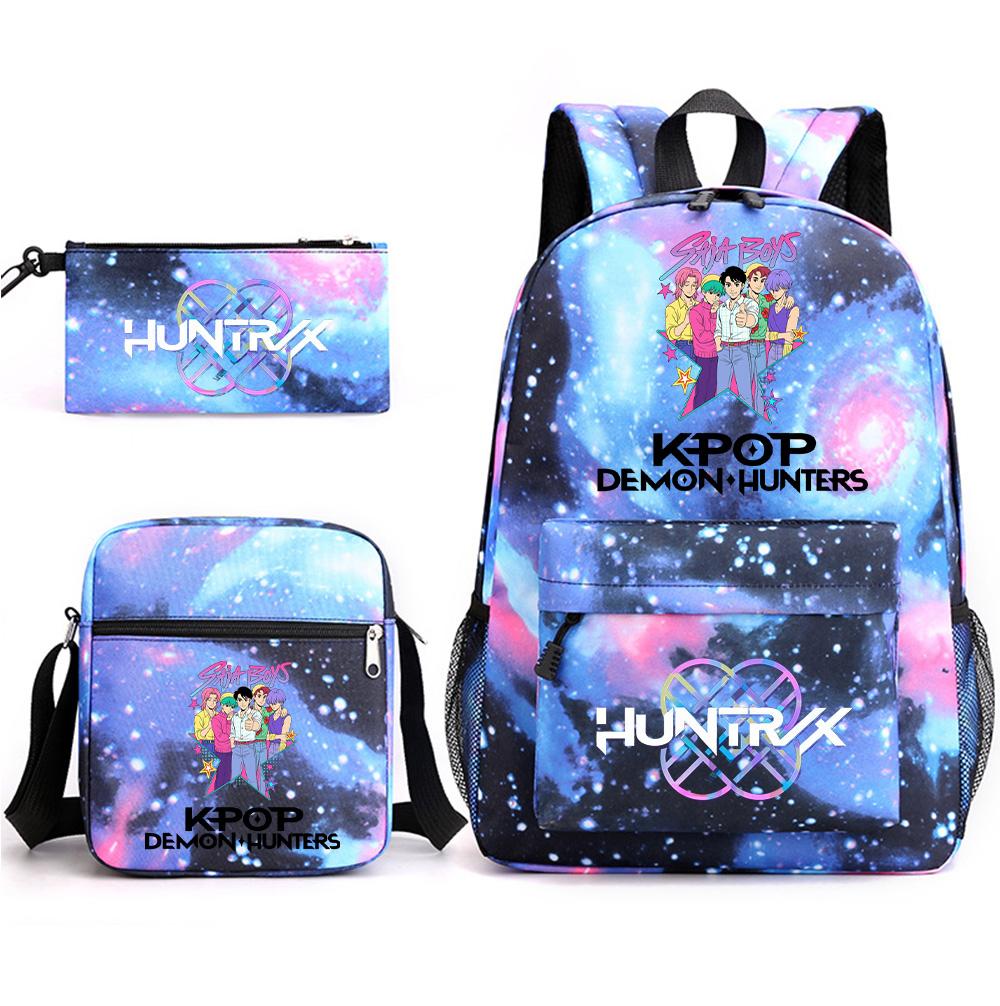 3Pcs/set Anime Cartoon Printed Large Capacity Bookbag Backpack with Shoulder Bag Pencil Case for Student Boy Girl Schoolbag