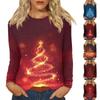 Women's Daily Casual Long Sleeve Christmas  Print O-neck Top