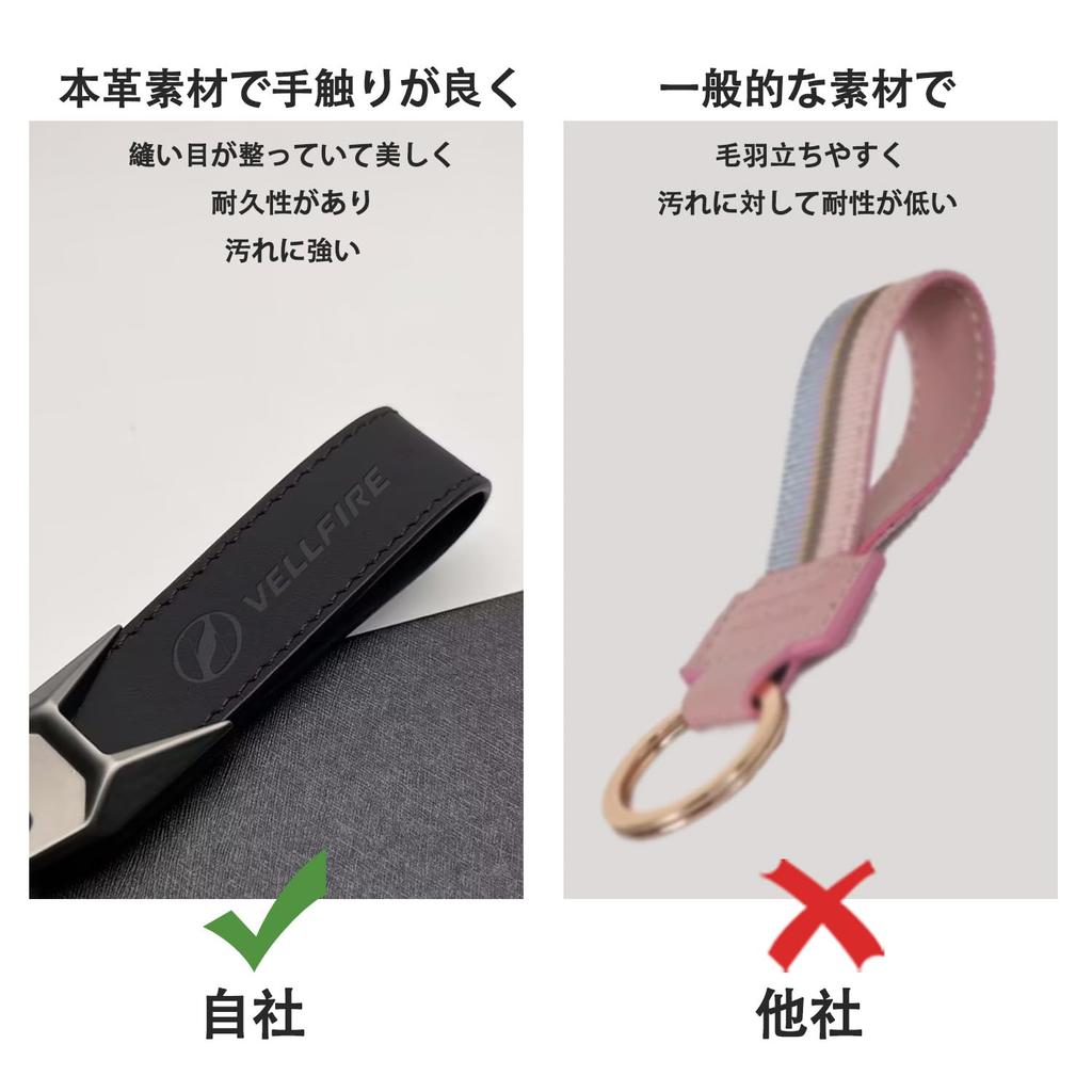 MiJuduo Vellfire 30 Series 40 Series Genuine Leather Car Key Chain Key Ring Key