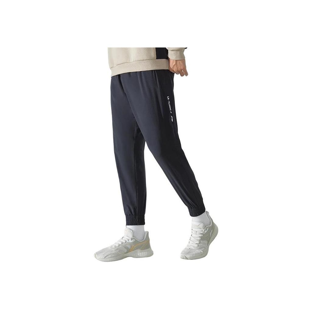 Спортивные брюки с манжетами Li Ning Training Series, мужские черные AYKR383-1