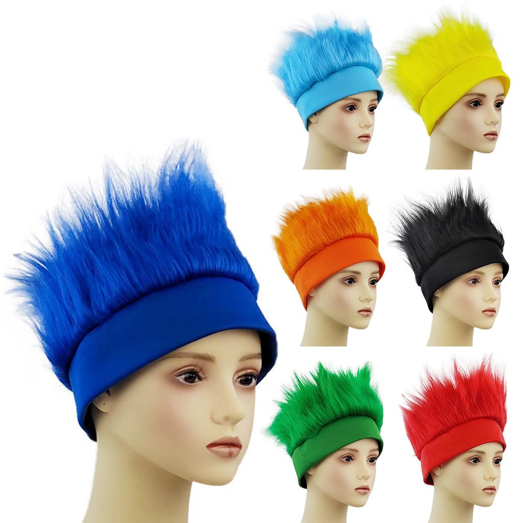 Brazilian Soccer Fan Wig Wild Football Match Headgear Cheer Costume Hat for Sports Events Carnivals and Supporters