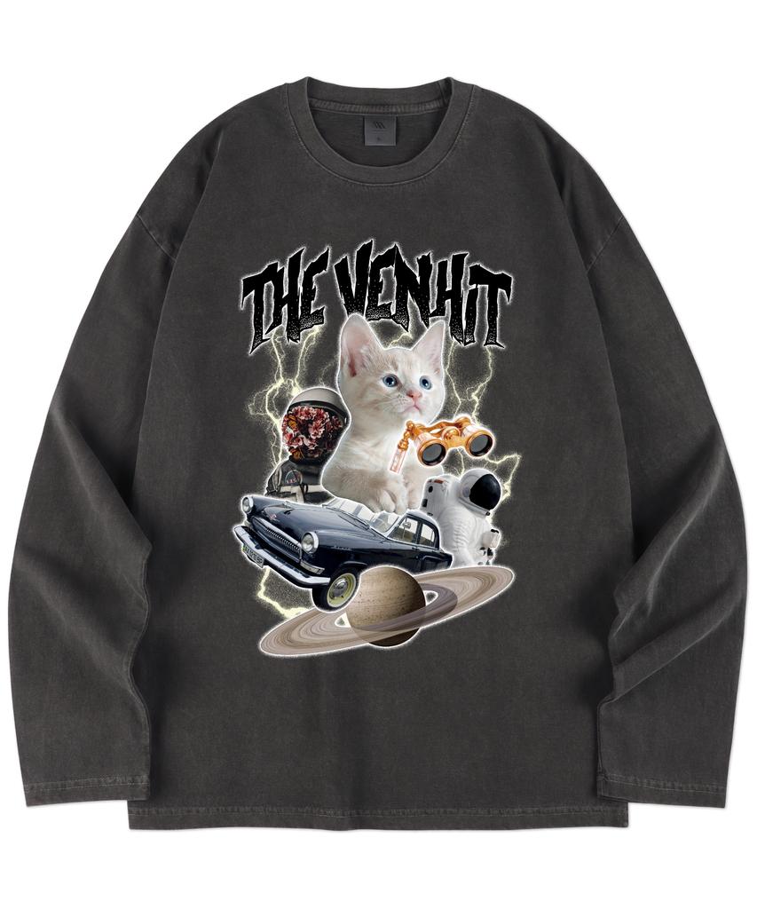 VENHIT Space Cat Pigment Long Sleeve