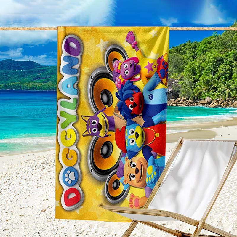 Ultra-Soft Beach Towel with Doggyland Theme,Ideal for Pool - Camping, Diving - Perfect Travel Essential, Vibrant Beach Towel.