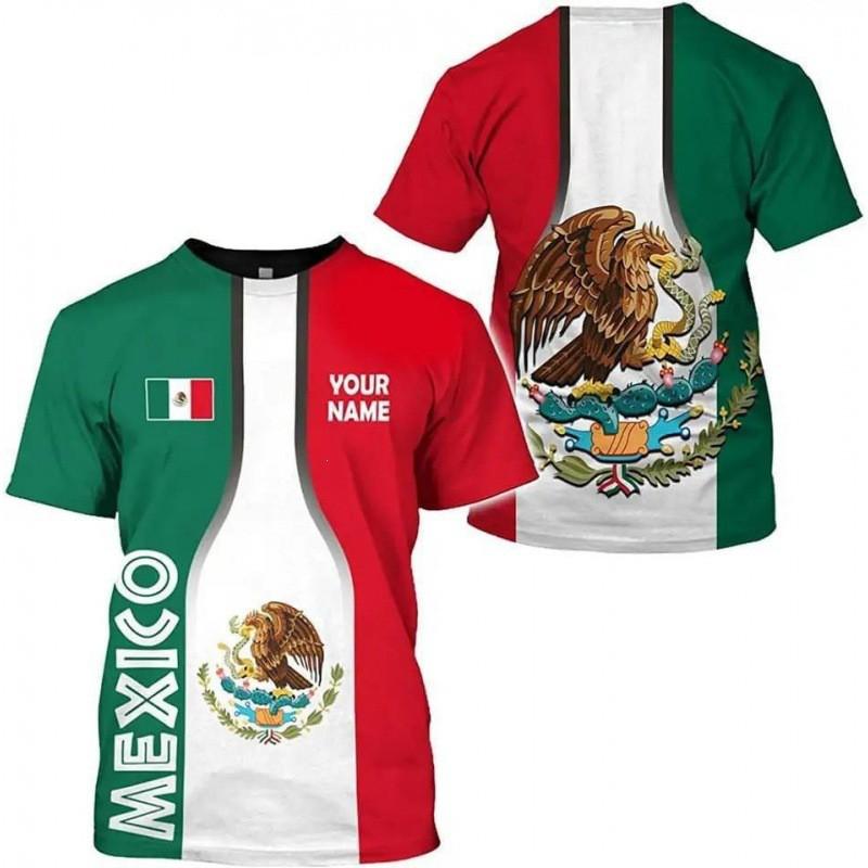 Mens Mexico National Team 3D Printed Quick Dry Breathable Short Sleeve T-Shirt Sport Casual Loose Fit