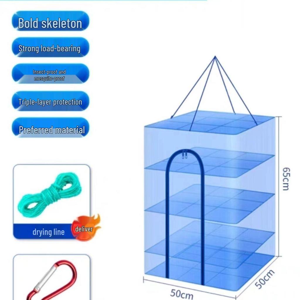 Extra Thick Encrypted Folding Multi-Layer Fly-Proof Fish and Dried Goods Drying Cage