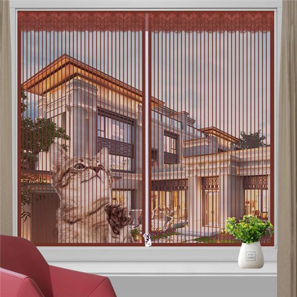 Summer Mosquito Screens Net Self-adhesive Window Screen Door Curtain Velcro Removable Household Decorative Curtain Zipper Opening