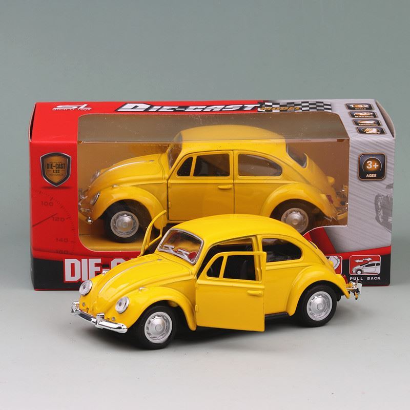 Классический 1967 Volkswagen VW Classic Beetle Bug, винтажный масштаб 1/36, литой под давлением металл, модель автомобиля с откидной спинкой, игрушка для подарка/детей