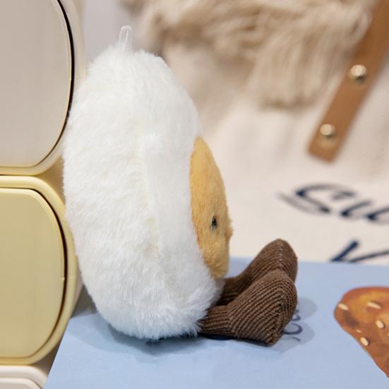 Мягкая игрушка «Счастливое вареное яйцо» Забавное плюшевое яйцо для гурманов Спортивные болельщики Игривая кукла с выражением лица и шнурком