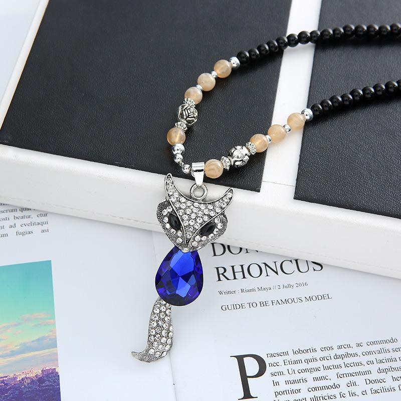 Ожерелье из бисера, длинная винтажная веревка в стиле бохо, ломтик цепи, каменные подвески, богемные этнические женщины