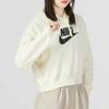 Nike Sweatshirts Women's Ecru Hooded Moderate Regular (Unisex) Sweatshirts DQ5851 113