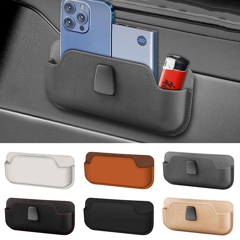 Sunglass Holder For Car, Multi-Functional Stick-On Glasses Storage Box, Seat Gap Organizer With Small Item Storage