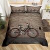 Розовый пододеяльник с велосипедом для девочек и женщин, двуспальный, полный размер «king size», комплект постельного белья с изображением роз, велосипедный цветочный зеленый листовой чехол