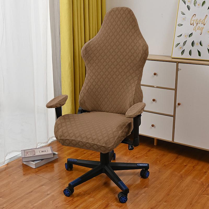 Жаккардовый чехол для игрового кресла, эластичный флисовый чехол для кресла, чехол для компьютерного кресла, чехол для вращающегося подъемного офисного кресла с чехлами для подлокотников