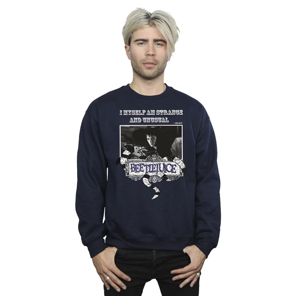 Beetlejuice Mens Strange And Unusual Logo Sweatshirt