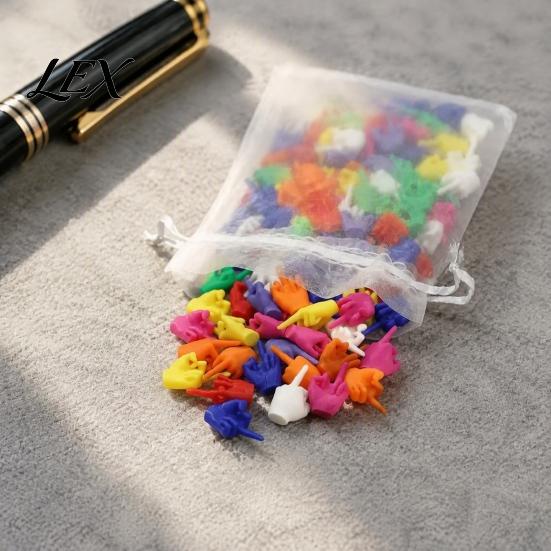 Middle Finger Desk Decoration 25/50/100Pcs 3D Printed Mini Set, Tiny Colorful for Miniature Hand Gesture Figurine Decor, Gag Gift, Party Favors Small