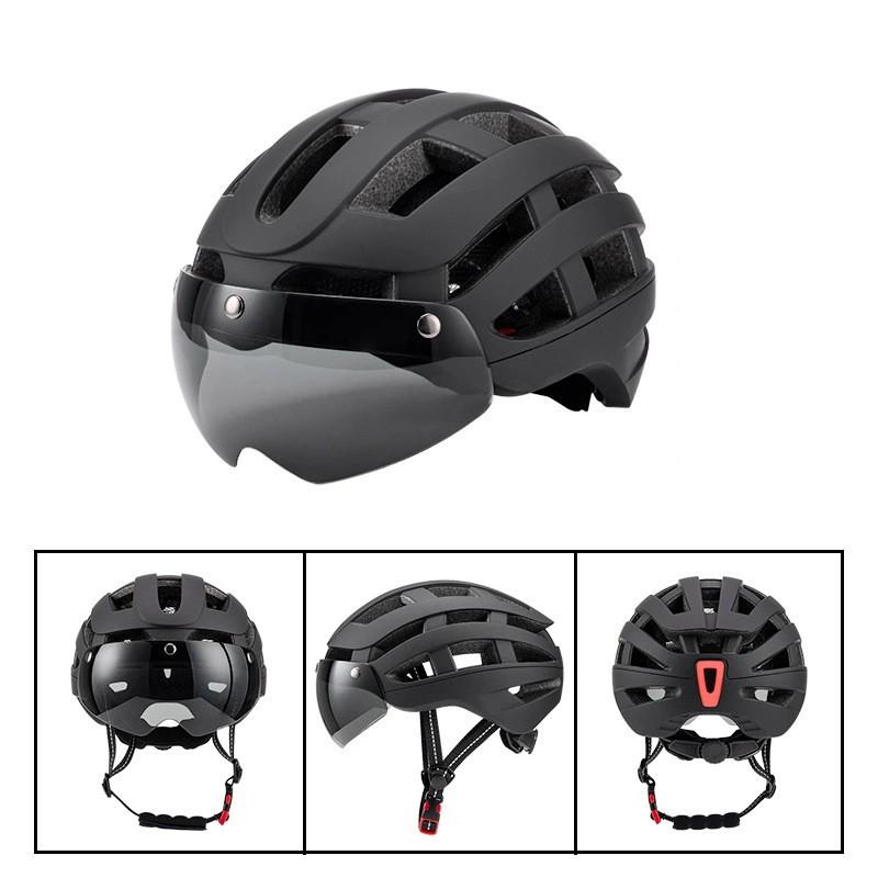 Magnetic Attachable LED Cycling Visor Universal Road Bike Helmet Full-Shell Integrated Design
