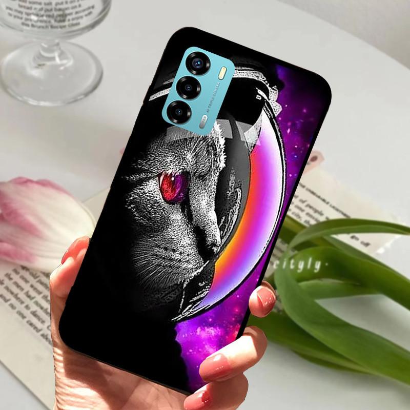 Чехол для ZTE Blade V40 Vita 8045 6.75" Животный Мультяшный Мягкий Силикон Funda для ZTE Blade V40 Vita Чехол для Телефона V40Vita Черный Coque