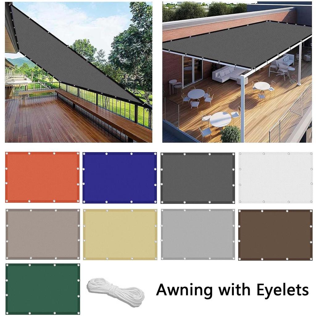 Made To Measure Awning With Eyelets 1 X 2 M Canvas With Eyelets In Many Colours, Shade Net Including Mounting Ropes, Waterproof For Garden