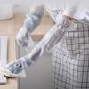 Extended Waterproof PVC Cleaning Gloves - Non-slip, Thin, and Durable for Kitchen, Dishwashing, Housework, and Laundry.