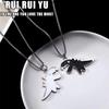 RUI RUI YU Cute Dinosaur Couple Necklace Lovers Paired Pendants Friends Neck Chain Hiphop Punk Collar for Men Women Jewelry