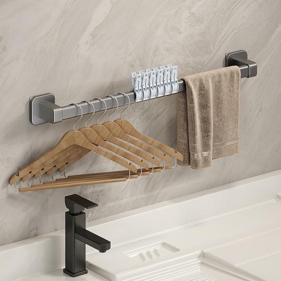 Self-Adhesive Towel Rack Hand Towel Bar Strong Load-bearing Easy To Install Bathroom Wall Mounted Towel Hanger