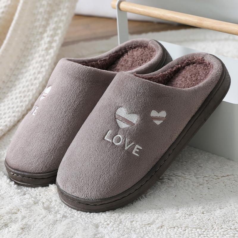Женские зимние парные хлопковые тапочки для домашнего тепла, мужские шерстяные тапочки