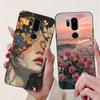 Чехол для LG G7 ThinQ Черный Силикон Милый Кот Модные Цветы Крутая Расписная Задняя Крышка Для Телефона LG G7ThinQ LMG710EM