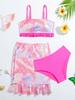 1 комплект детский бикини маленький свежий купальник из трех частей купальник бикини для девочек