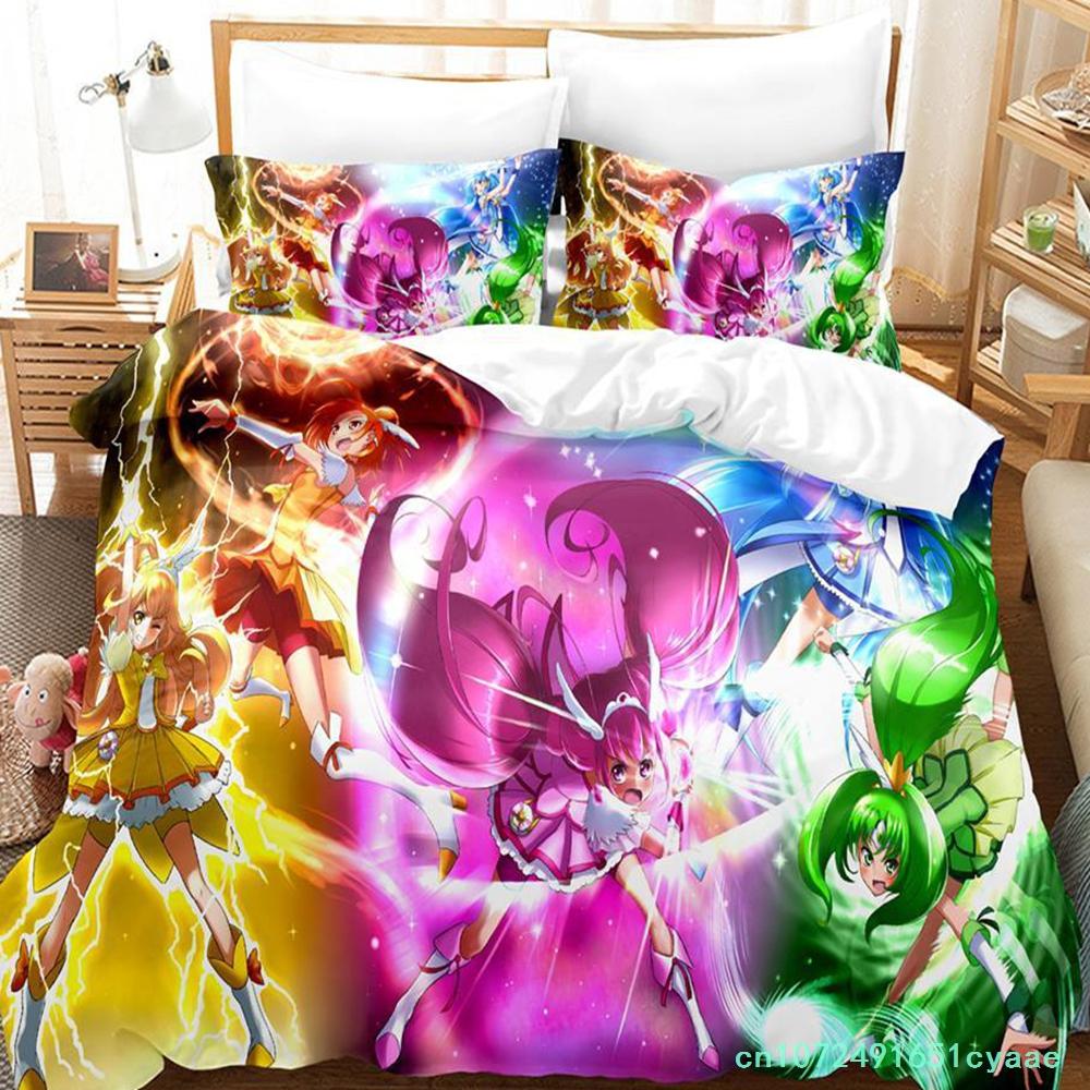 Улыбнитесь, PreCure! Комплект постельного белья Односпальный Twin Full Queen King Размерный Комплект для кровати Взрослый Детская Спальня Пододеяльники Аниме Parure De Lit Кровать