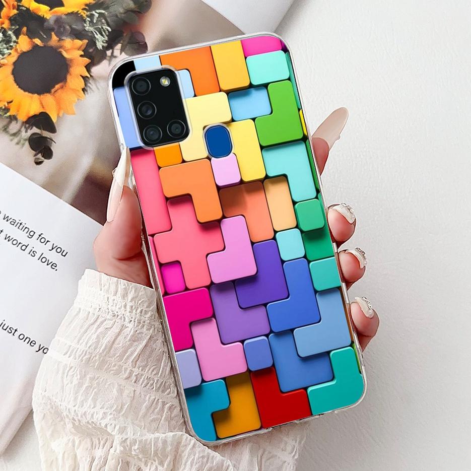For Samsung Galaxy A21S Case SM-A217F Cute Lucky Koi Painted Cover Soft Slim Phone Case For Samsung A21s A217F Back Cover Bumper