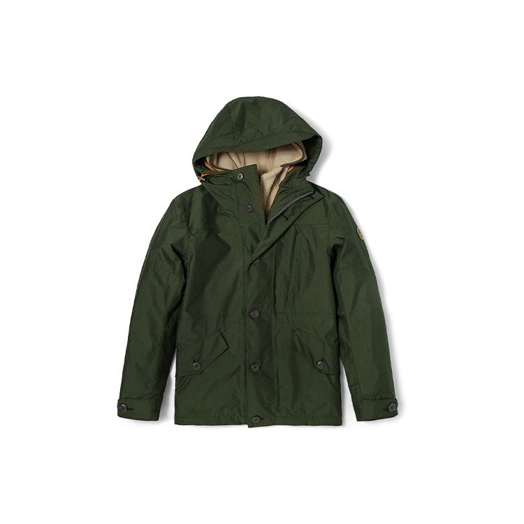 Timberland Outdoor Fleece Lined Warm Three In One Hooded Logo Jacket Men Jackets Green A448C-U31