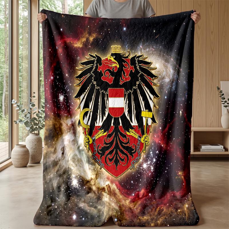 Austria Football Printed Flannel Blanket Skin Friendly Warm Decorative Throw for Indoor Couch Bed Daily Use