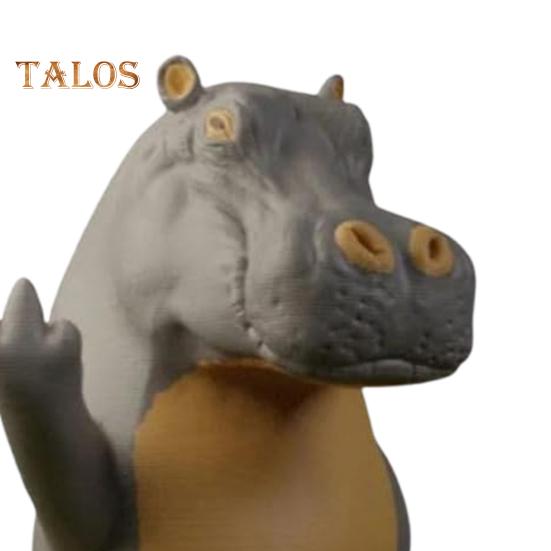 Стоящая фигурка бегемота, 3D-печатная настольная статуэтка бегемота, украшение на средний палец, статуэтка бегемота для книжной полки, автомобиля, спальни, подарок