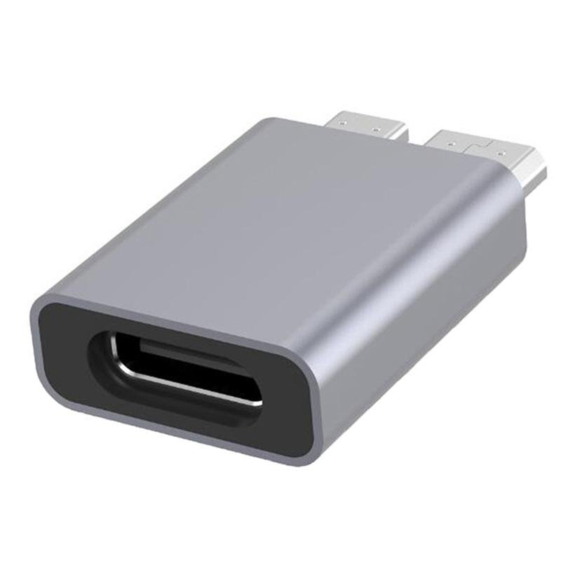 Usb Adapter Type C Female To Usb 3.0 Micro B Male Connector Aluminum Alloy Adapter For Connecting Hard Disk Computer Type-C To Usb3.0 Micro B Male