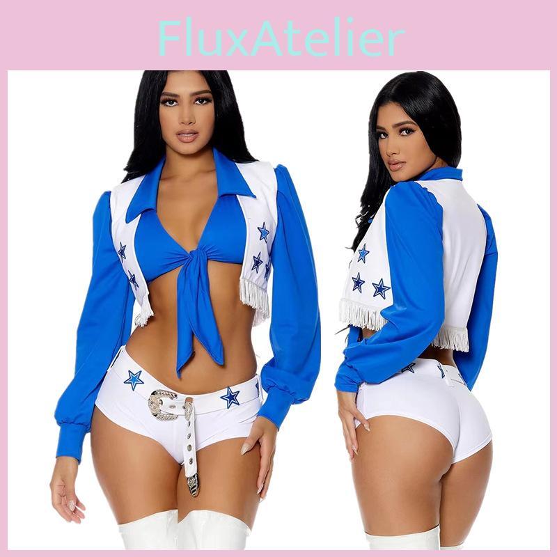 Eye-catching Starry Cheerleader Costume For Women Ideal For Halloween And Events
