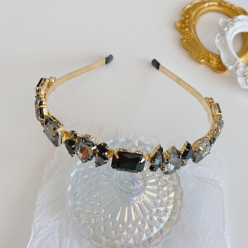 Versatile Zinc Zinc Alloy Thin Side Luxury Crystal Hairband Rhinestone Headbands Headwear Hair Accessories