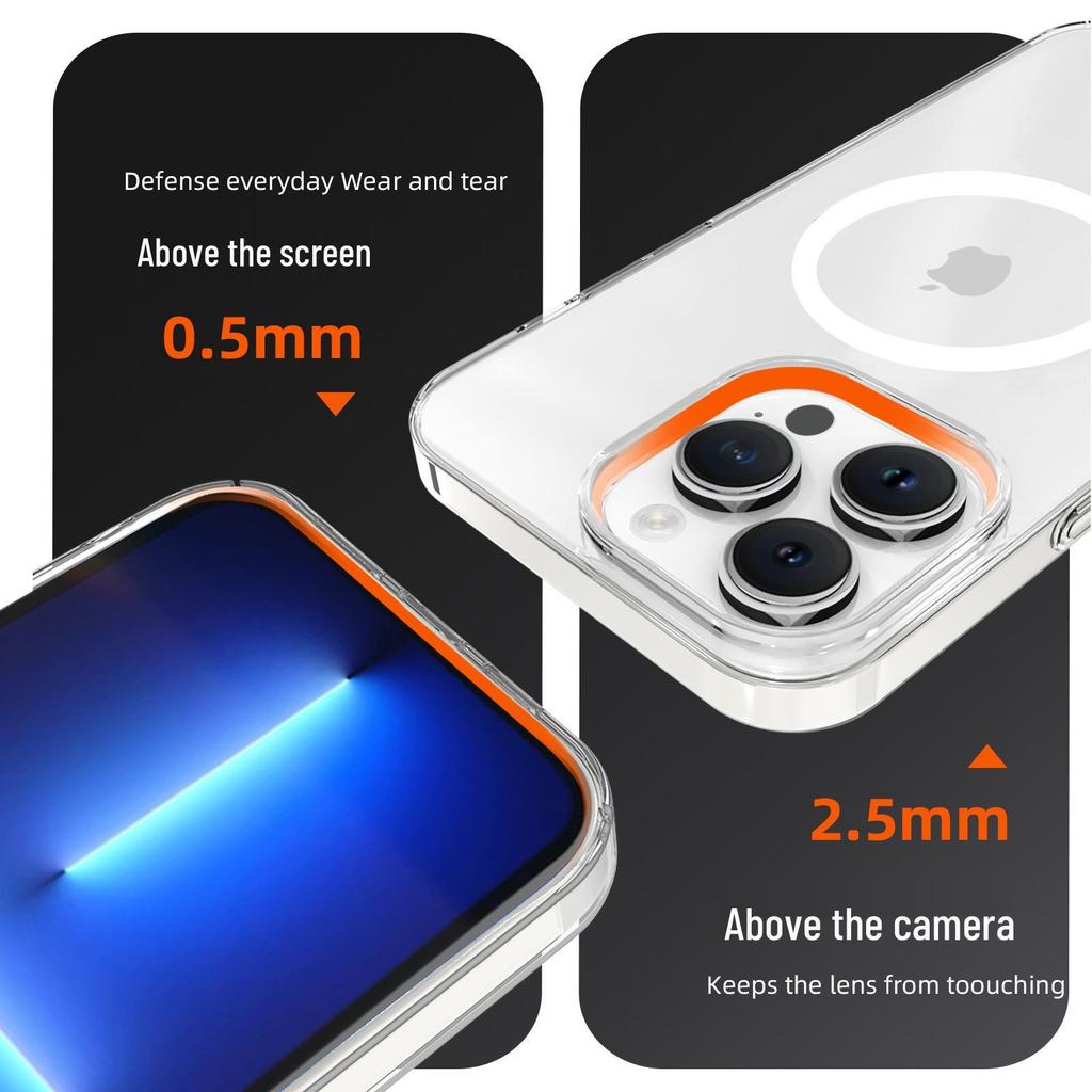 Совместимо с Apple iPhone 16 Pro Max: Прозрачный Магнитный Матовый Защитный Чехол