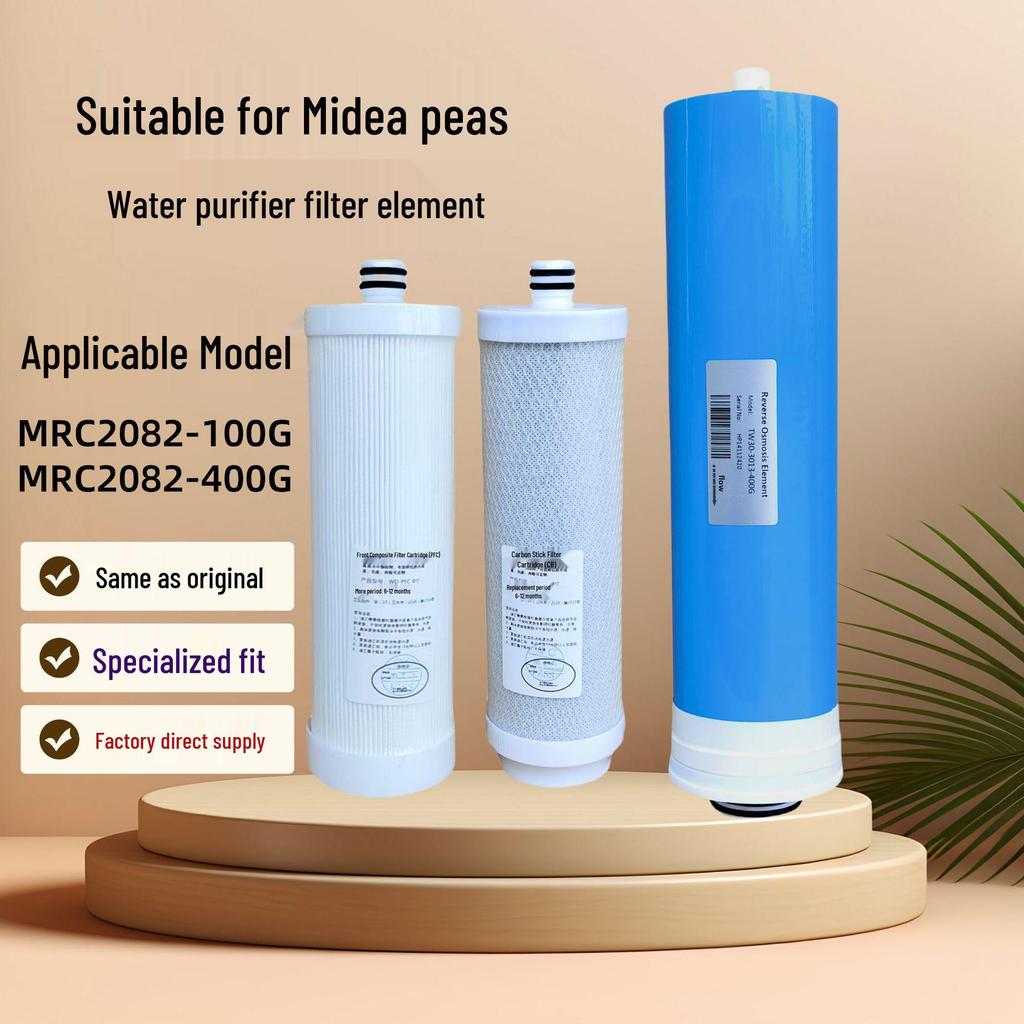 Replacement Filter Cartridge for Midea MRC2082-400G/100G Water Purifier - PFC Composite/CB Carbon Rod/RO Membrane