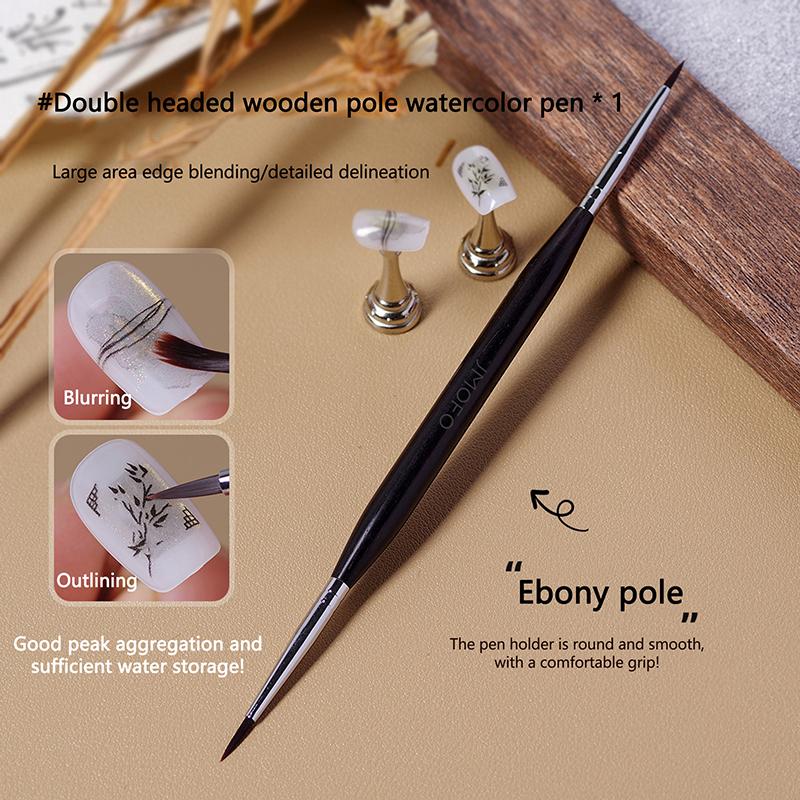 Двойная головка для дизайна ногтей Кисть для рисования сандалового дерева Гелевая ручка для рисования Ручка для маникюра Насадка для удлинения