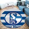 FC Schalke 04 Custom Name Round Area Rug,Carpet Rug for Living Room Bedroom Sofa Playroom Decor,Non-slip Floor Mat
