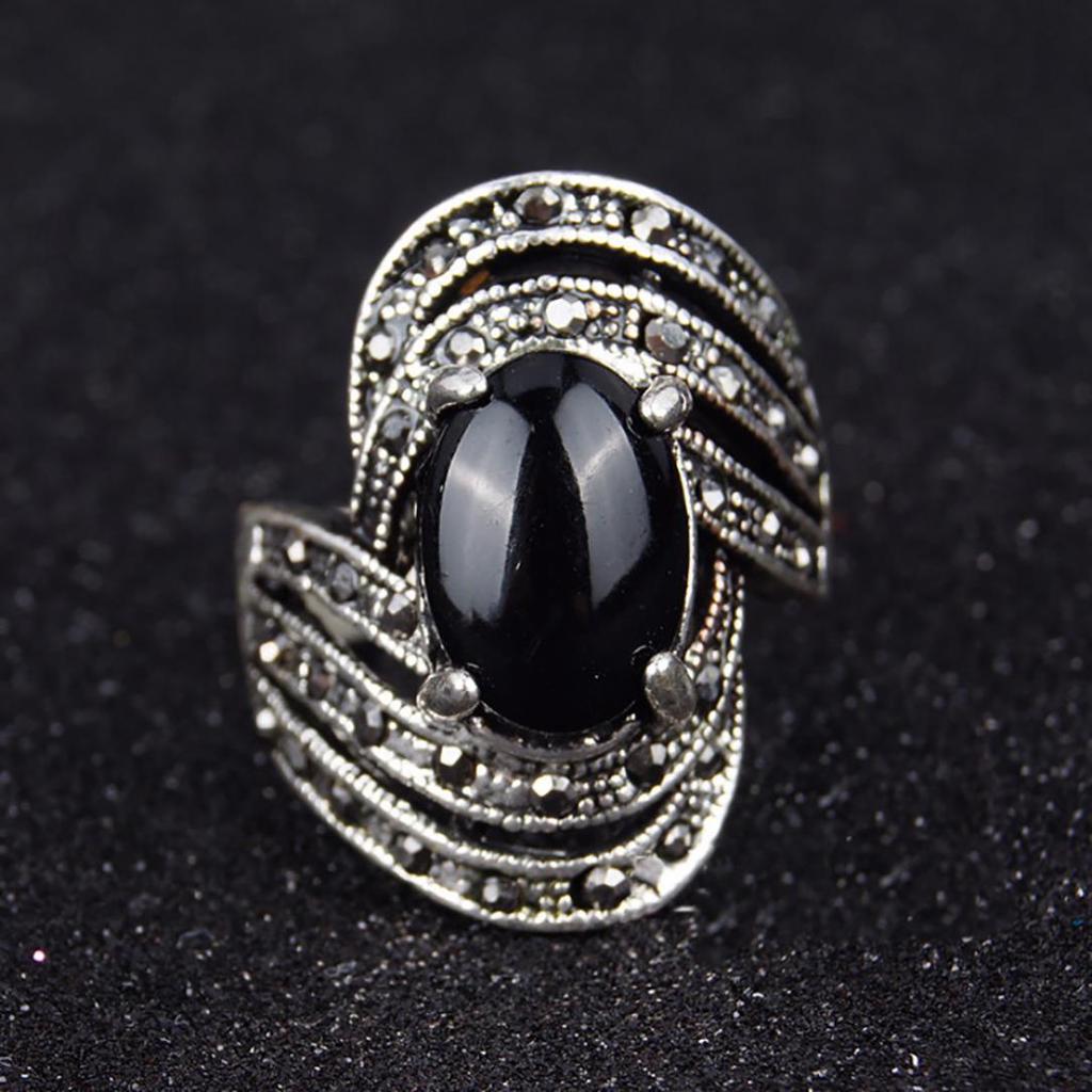 Элегантное инкрустированное кольцо на палец из искусственного драгоценного камня, винтажное вечернее женское ювелирное изделие, подарок