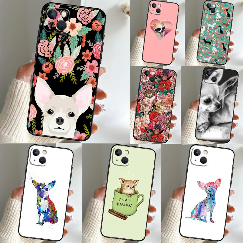 Chihuahua Face Floral Dog For Oppo A96 A76 A16 A94 A74 A54 A15 A18 A38 A58 A78 A98 A40 A60 A80 A57 A17 A77 A5 Pro Case