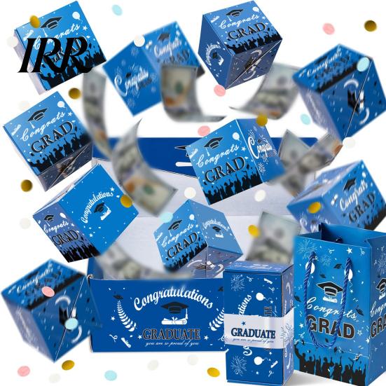 Jumping Red Envelope Bouncy Graduation Gift Box with Surprise Pop Up, High School College for Graduation, Exploding Money Party Decor Class of